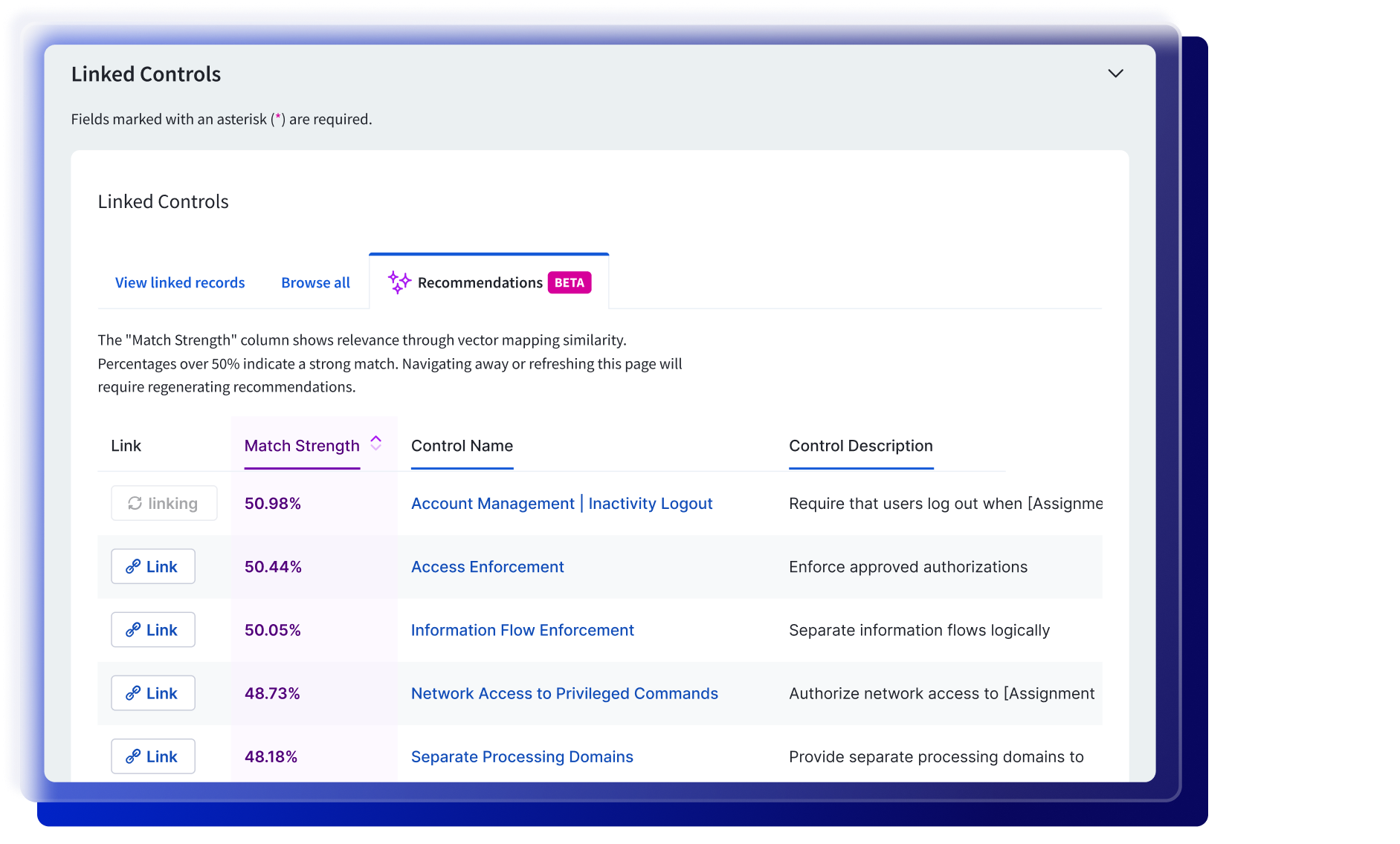 Record Linking Recommendations